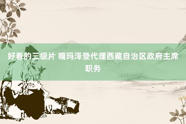 好看的三级片 嘎玛泽登代理西藏自治区政府主席职务